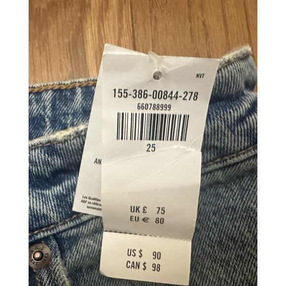 Abercrombie & Fitch The 90s Relaxed Jeans High Rise 25 0 Curve Love Medium Nwt - Picture 6 of 9